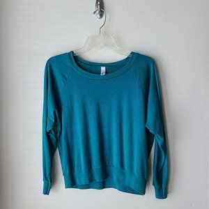 American Apparel Teal Tri-Blend Raglan Sweatshirt